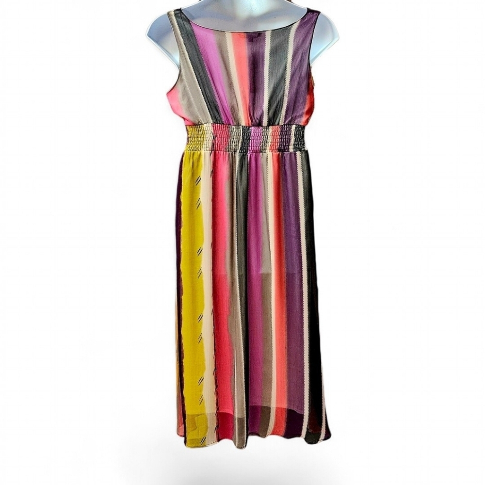 Chaundry KC XL Multicolor Sheer Stripe V-Neck Maxi - Picture 9 of 16